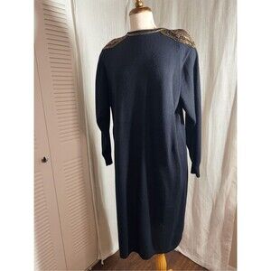 Lady Darian Sweater Dress Size XXL Vintage 90's Maximalist Black Sweater Dress